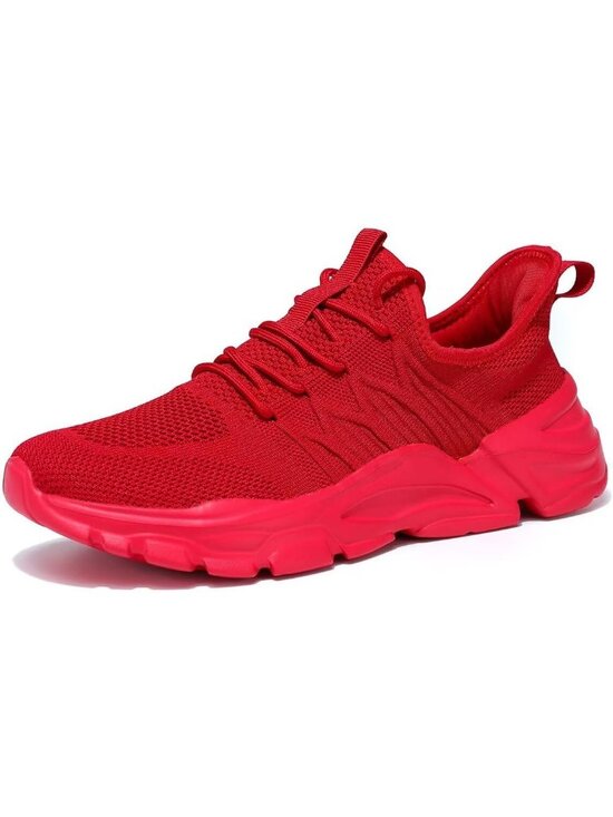 Other - Men's Red Rubber Non Slip Breathable Lightweight Fashion Athletic Sneakers